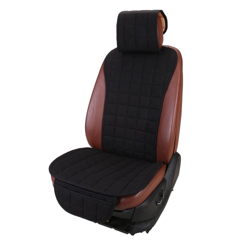 Suninbox Car Seat Covers Buckwheat Hull Universal Car Seat Covers,Bottom Seat Covers for Cars,Truck Seat Covers,Car Seat Cushion Protector Mats Pad,Gray Front Seat - Image 3